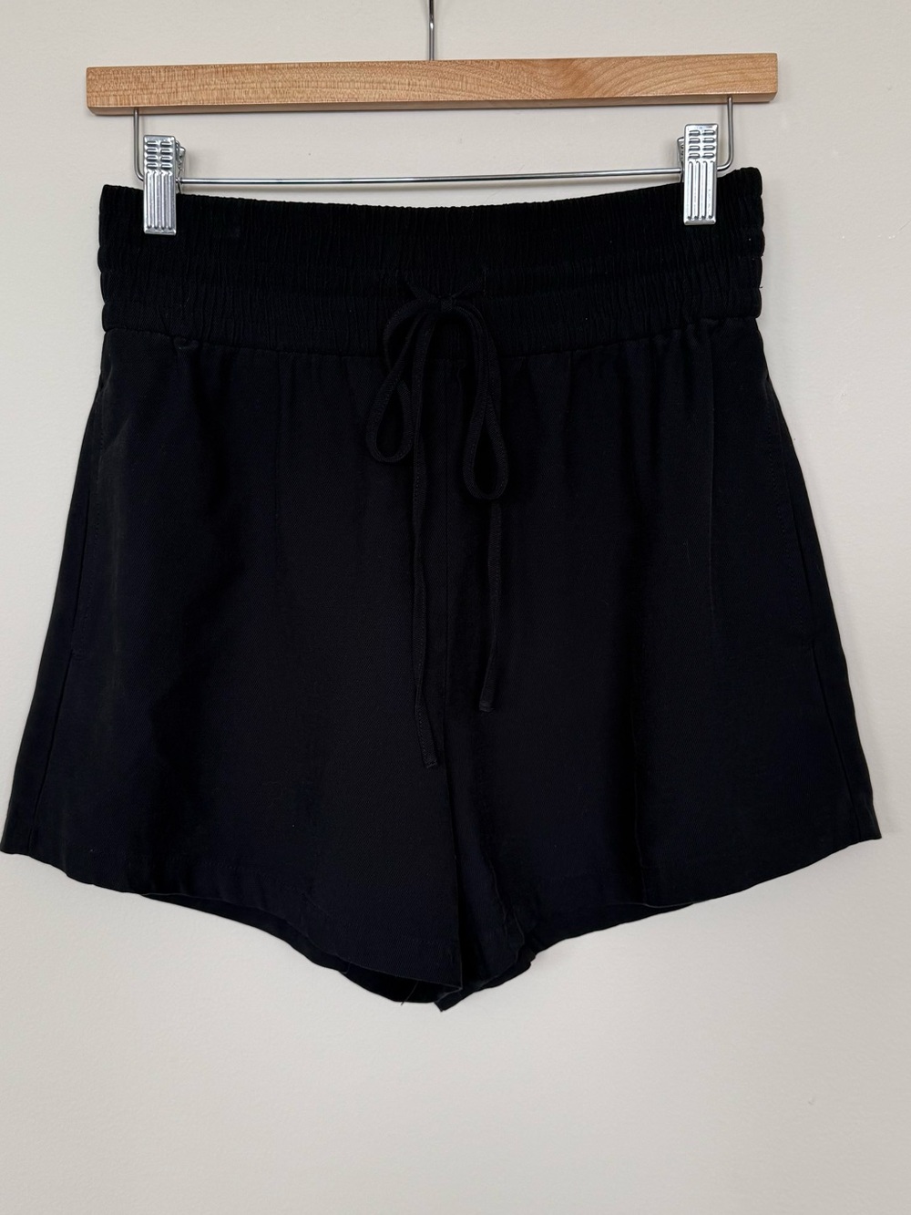 Open Edit Black Drawstring Elastic Flowy Women’s Shorts Size Small High Waisted